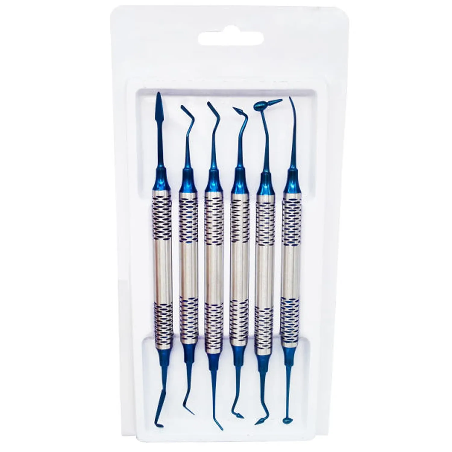 6pcs Dental Instrument Composite Resin Filling Spatula Titanium Plated Head Filler Thick Handle Restoration Set Dental Tool DN-2380