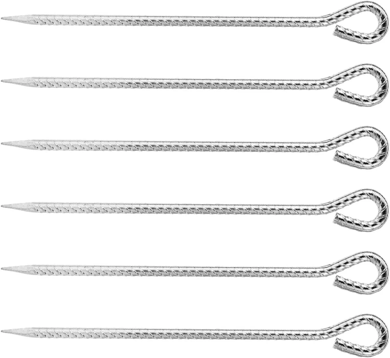 6Pcs Tent Stakes with Hook Unbreakable Ultralight Tent Nails Pegs for Trip Backpacking Backyard Hiking Picnic, 30CM