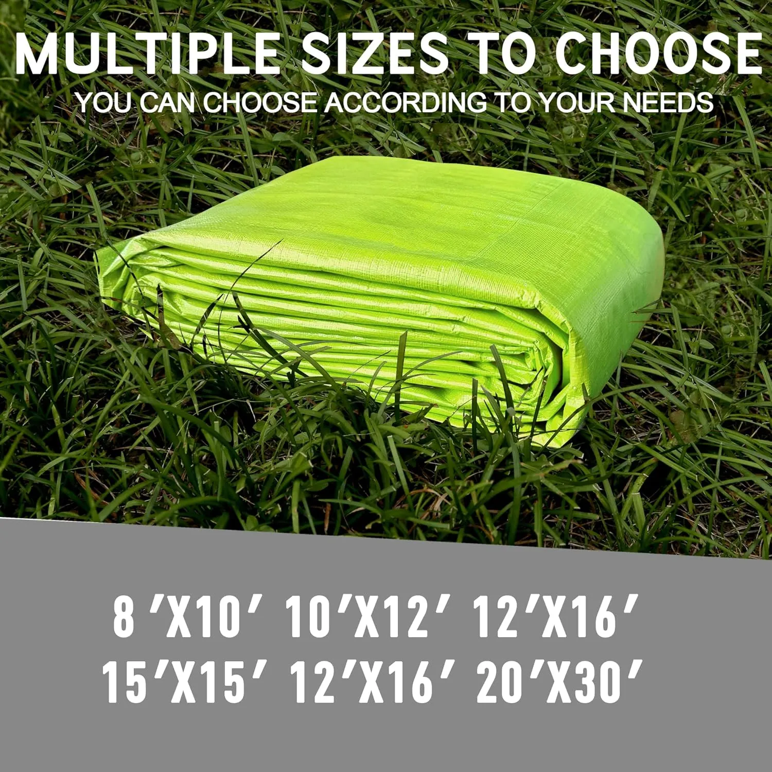 7 Mil Lime Green 12x16 Feet Tarp -Multifuctional Poly Tarp - Cover,Waterproof, UV Resistant, Weather Resistant