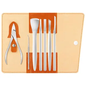 7-Piece Toenail Removal Kit, Stainless Steel Tools For Ingrown Nails, Includes Scraper, Curette, And Pu Leather Pouch