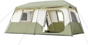 8 Person Instant Cabin Tent, Camping Tent Setup in 60 Seconds with Rainfly & Windproof with Carry Bag for Family Camping & Hiking, Upgraded Ventilation