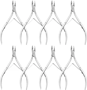 8Pieces Cuticle Trimmer Cuticle Nipper Cuticle Remover Cuticle Cutter Stainless Steel Cuticle Cutter Clipper Nail Tools for Fingernails and Toenails (Silver)