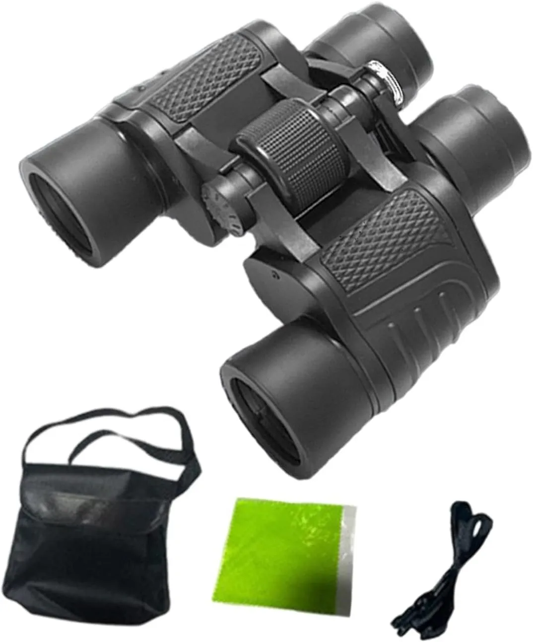 8X Mini Binoculars with Compass - Small Telescope for Fishing, Bird Watching, Travel, Theater - Clear View, Portable, Rubber Material