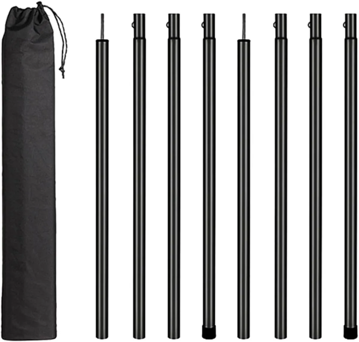 8X Tarp Poles Iron Easy Installation Accessories Awning Poles Lightweight for Rain Shelter Awning Canopy Backpacking