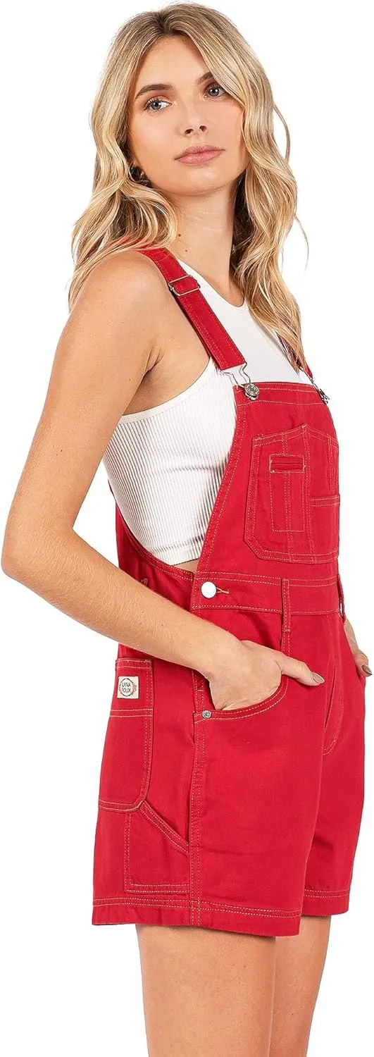 90s Retro Revolt Dungaree Utility Denim Short Overalls