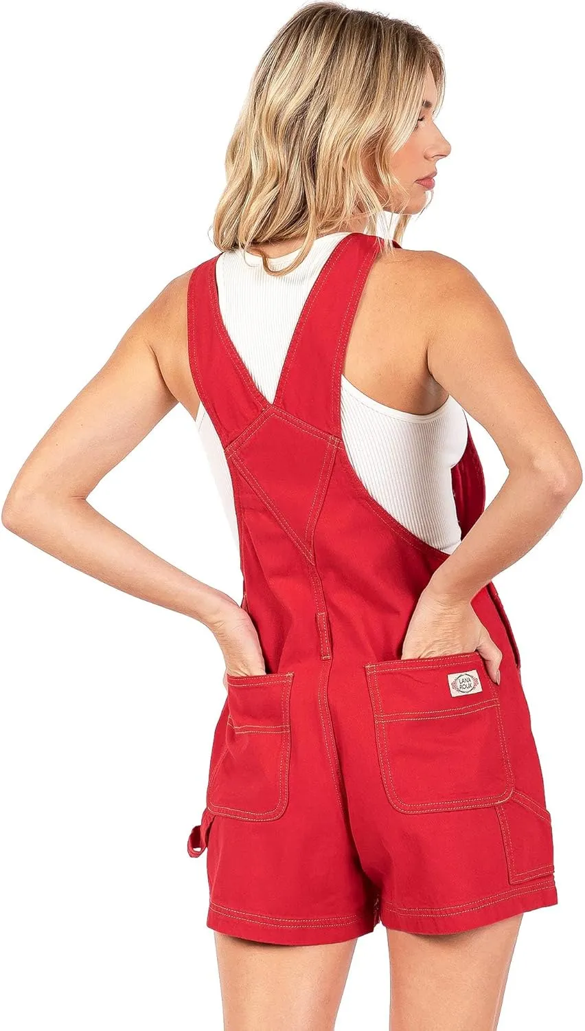 90s Retro Revolt Dungaree Utility Denim Short Overalls