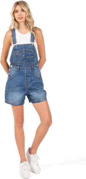90s Retro Revolt Utility Denim Twill Romper Short Overalls