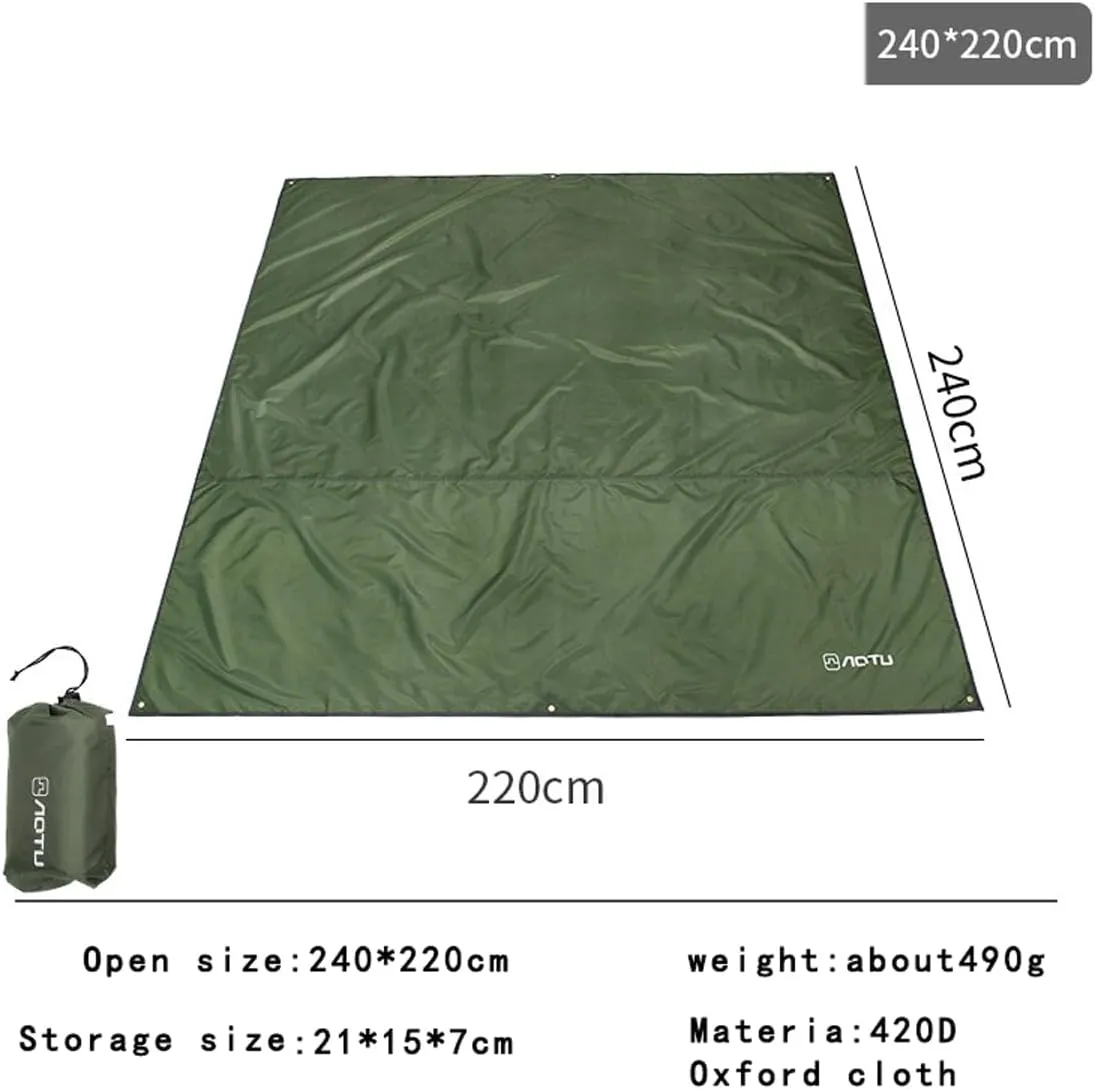 94.48“ * 86.6” Tent Footprints Waterproof Camping Tarp 420D Oxford Cloth Outdoor Camping Moisture Proof Tent Floor Mat Groundsheet Ultralight Multi-Purpose Shading Trap with Tent Stakes