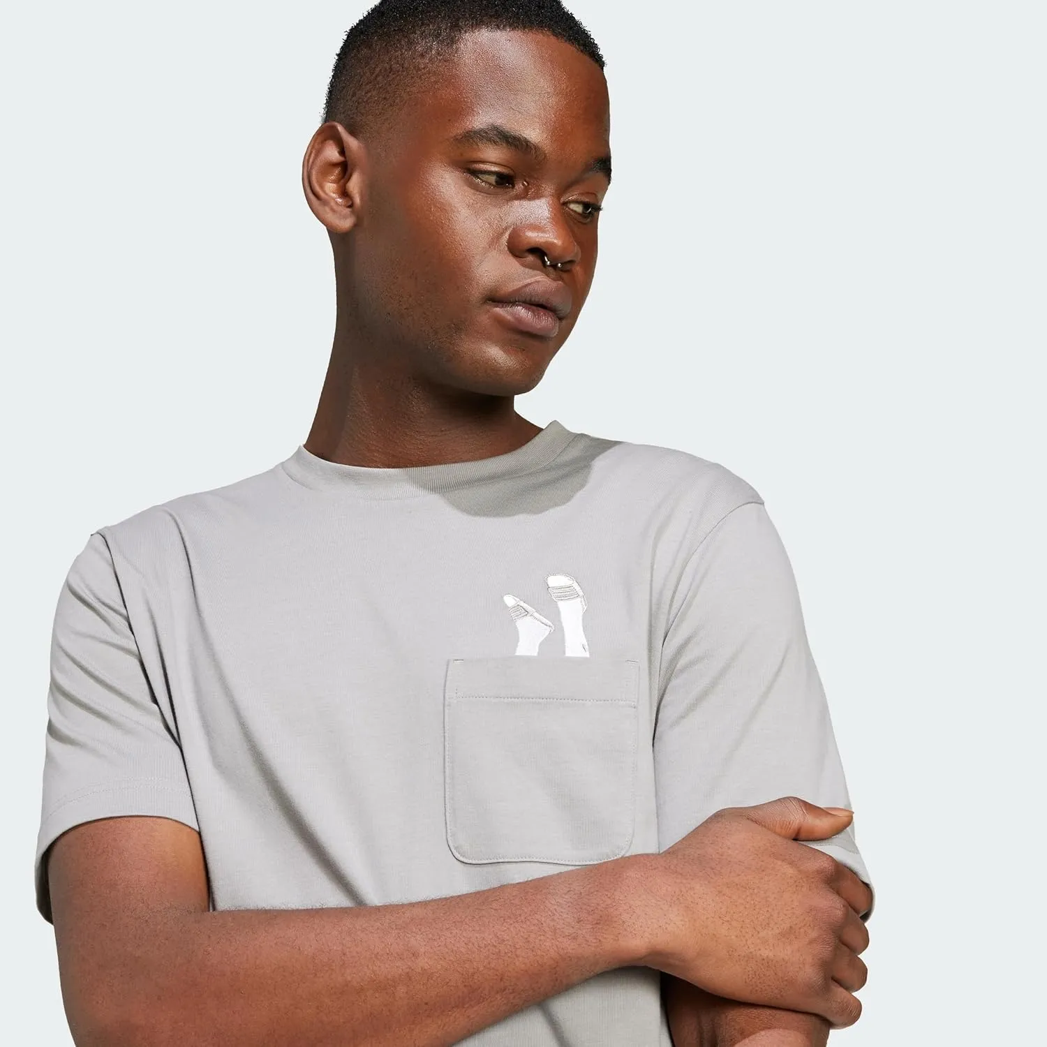 adidas Lounge Slides Graphic Pocket T-Shirt Men's T-Shirt