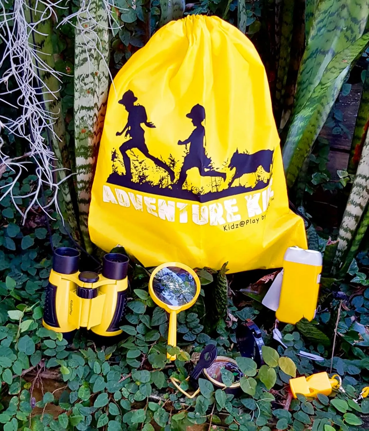 Adventure Kidz - Outdoor Exploration Kit, Children’s Toy Binoculars with Case, Flashlight, Compass, Whistle, Magnifying Glass, Backpack. Great Gift Set for Camping, Hiking, STEM, Pretend Play.