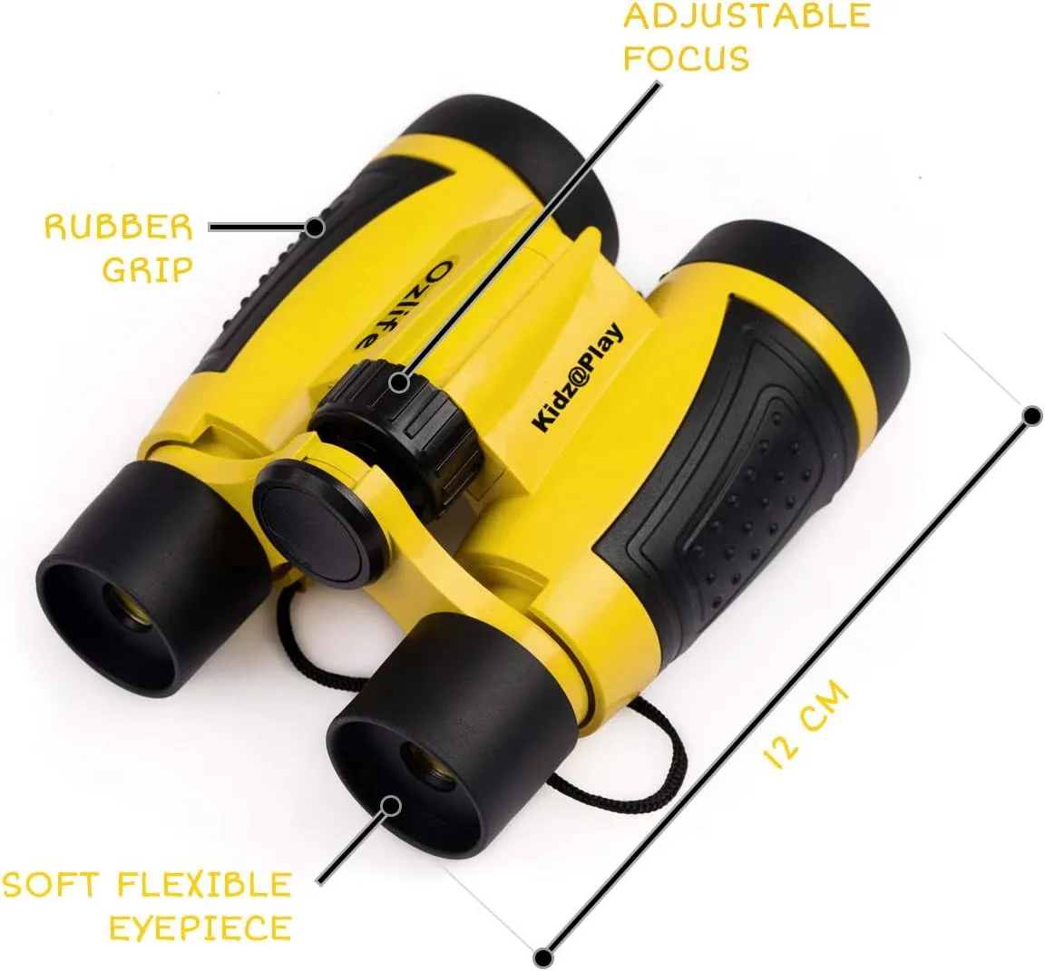 Adventure Kidz - Outdoor Exploration Kit, Children’s Toy Binoculars with Case, Flashlight, Compass, Whistle, Magnifying Glass, Backpack. Great Gift Set for Camping, Hiking, STEM, Pretend Play.