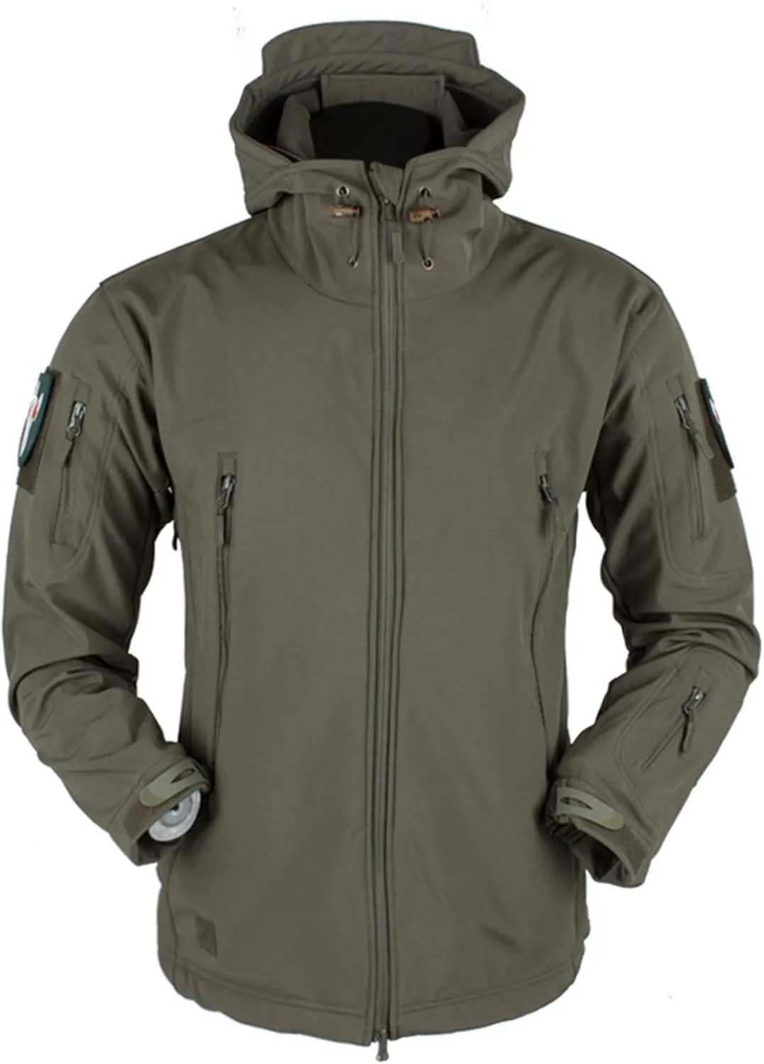 All-Weather Military-Grade Tactical Jacket,Men's Hooded Tactical Jacket Water Resistant Soft Shell Snow Ski Coats