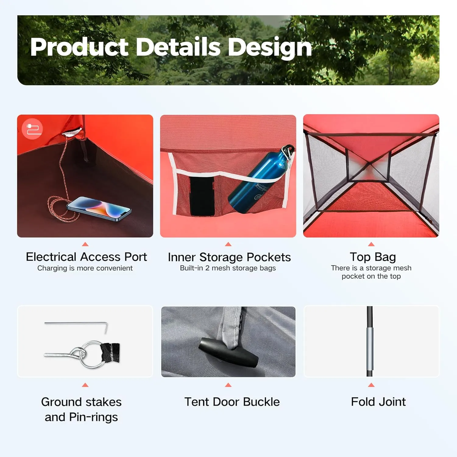 ALPHA CAMP 2/3/4 Person Camping Dome Tent with Rainfly, Lightweight Weatherproof Portable Backpacking Instant Tent, Easy Setup Tent for Outdoor Camping, Hiking, Mountaineering, Travel, Beach