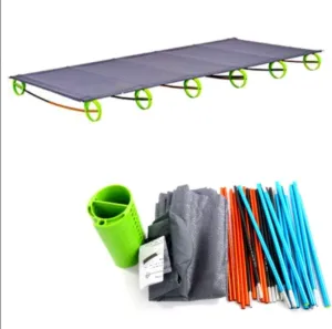 Aluminium Ultralight Folding Bed Portable Alloy Cots Camping Tent Bed Outdoor US