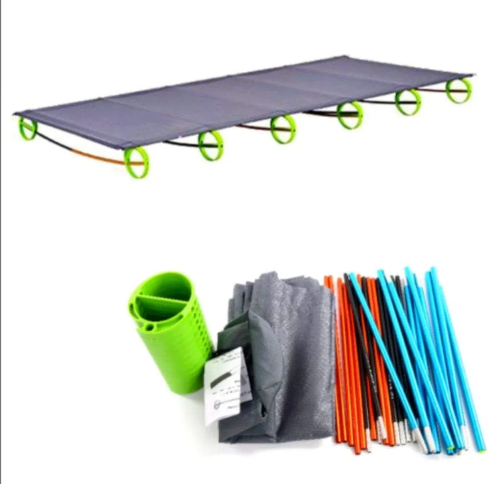 Aluminium Ultralight Folding Bed Portable Alloy Cots Camping Tent Bed Outdoor US