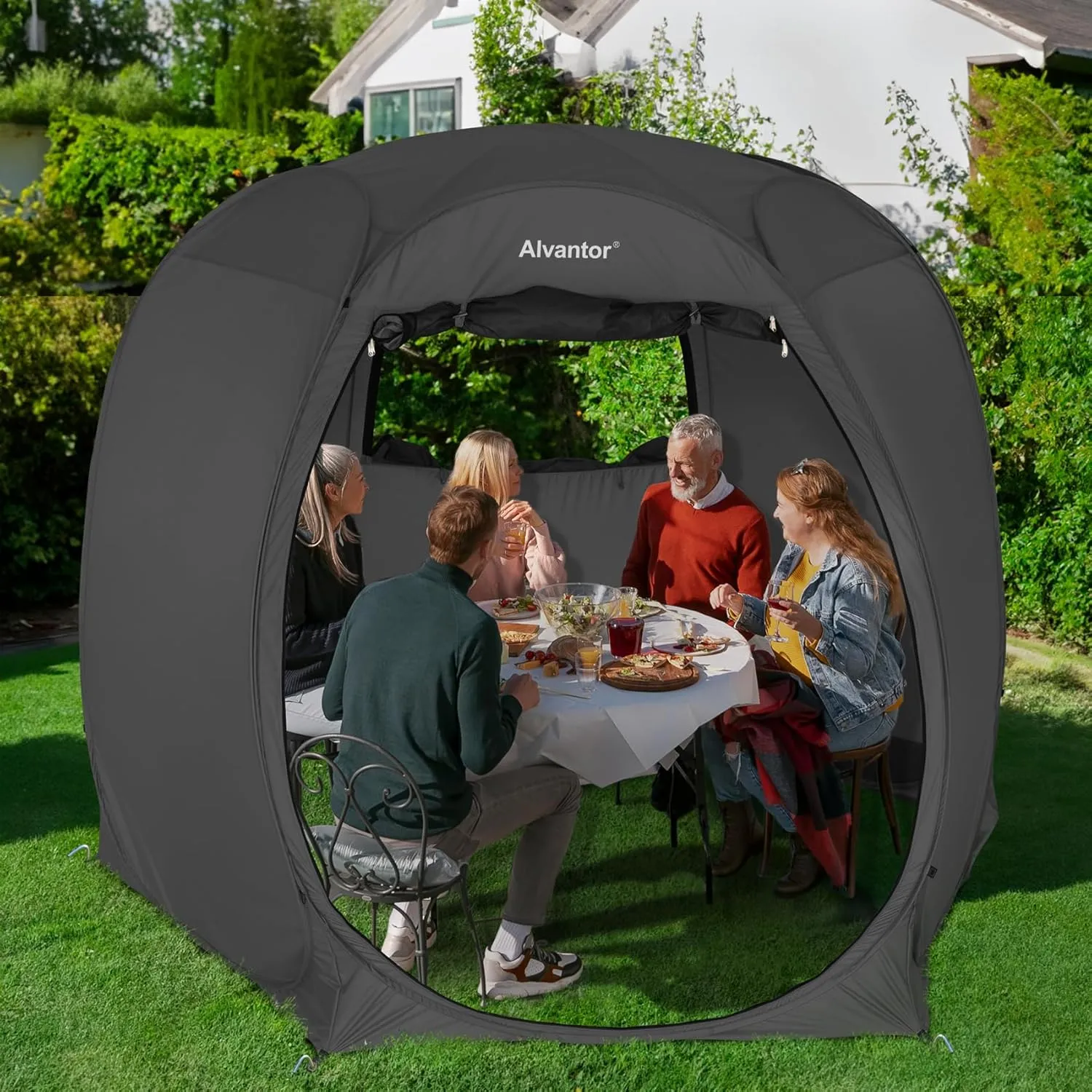 Alvantor Pop Up Screen Tent House Room Instant Outdoor Camping Canopy Sun Shelter Gazebo for Patio, Backyard & Deck, Privacy Tent(2-10 People, 8'x8' 10'x10' 12'x12')