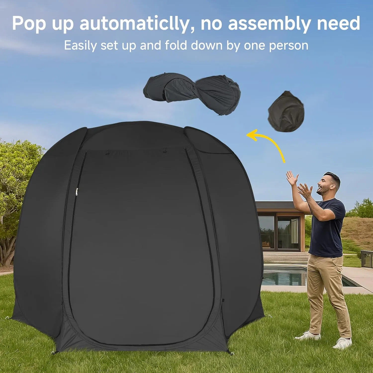 Alvantor Pop Up Screen Tent House Room Instant Outdoor Camping Canopy Sun Shelter Gazebo for Patio, Backyard & Deck, Privacy Tent(2-10 People, 8'x8' 10'x10' 12'x12')