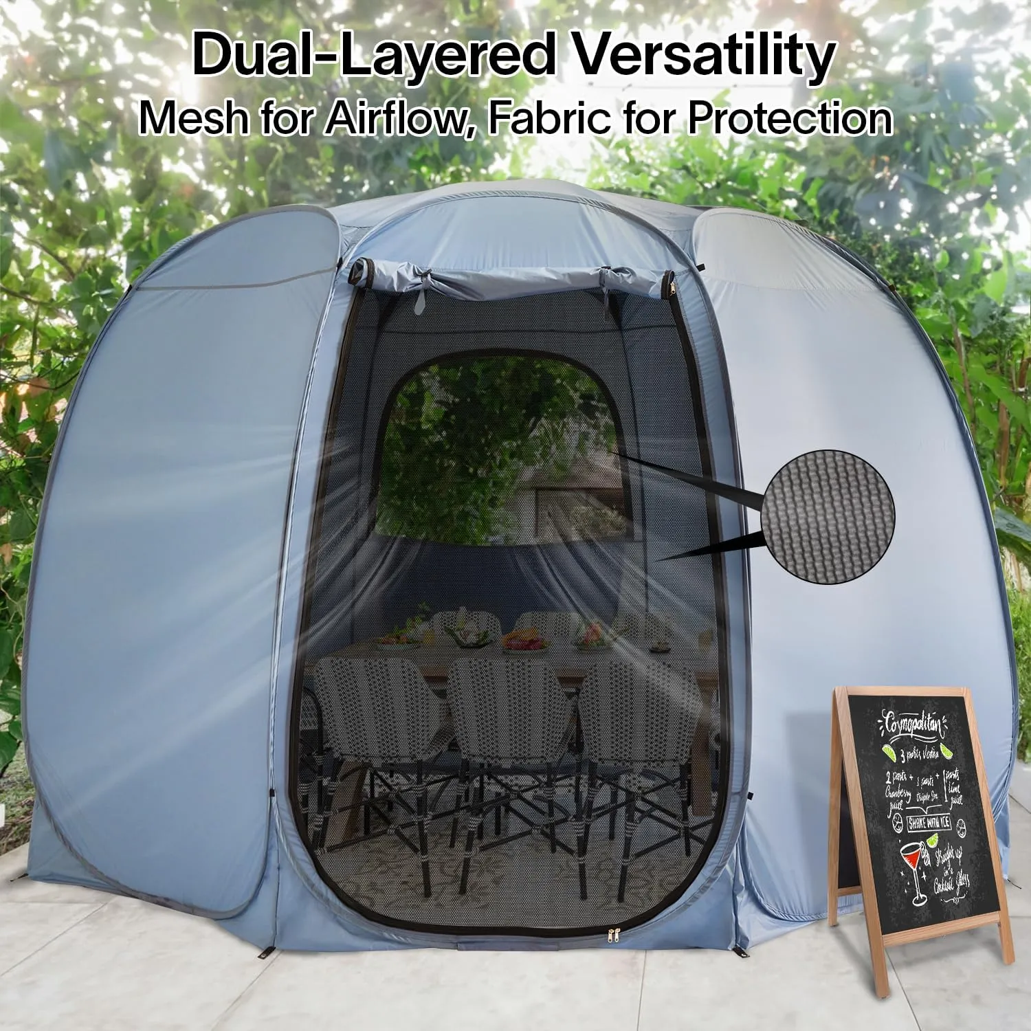 Alvantor Pop Up Screen Tent House Room Instant Outdoor Camping Canopy Sun Shelter Gazebo for Patio, Backyard & Deck, Privacy Tent(2-10 People, 8'x8' 10'x10' 12'x12')