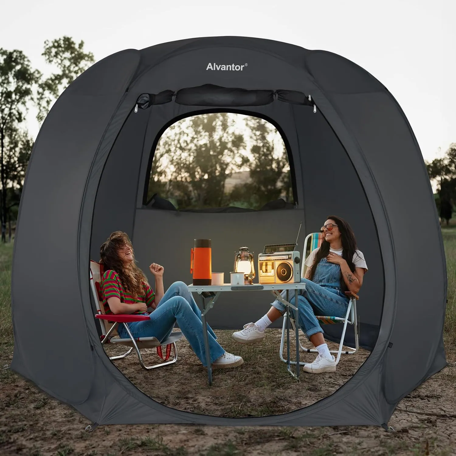 Alvantor Pop Up Screen Tent House Room Instant Outdoor Camping Canopy Sun Shelter Gazebo for Patio, Backyard & Deck, Privacy Tent(2-10 People, 8'x8' 10'x10' 12'x12')