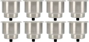 Amarine Made 8pcs Stainless Drink Holder with Drain, Multi-Use Boat Cup Holders