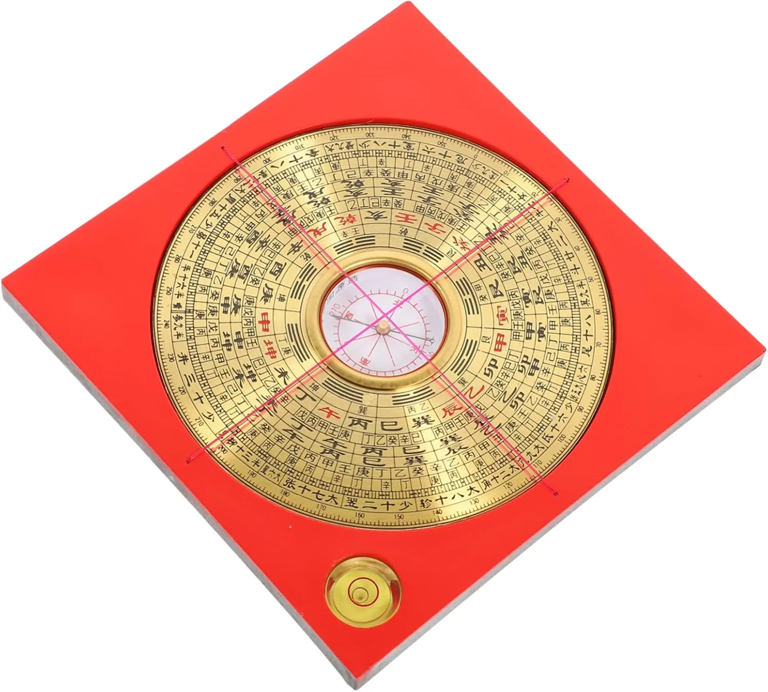Amosfun 1 Set Taoist Copper Compass Compact Luopan for Feng Shui Portable Design with Traditional Markings for Hiking Camping and Energy Assessment