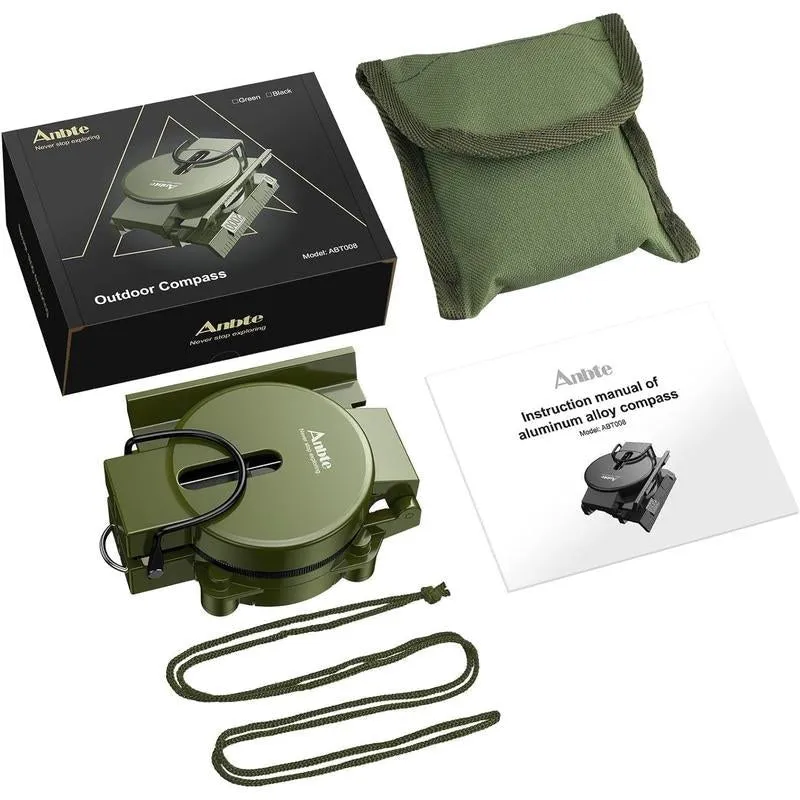 Anbte professional hiking compass with 3000 gauss magnetic intensity