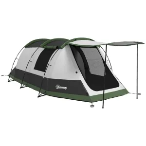 And Green Outsunny With - Three-Man Multi-purpose Tent, Two Fully automated Camping Porch Rooms