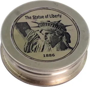 Antique Brass Finish Pocket Compass, 2.3 Inch Compass The Statue of Liberty 1886 Item, Robert Frost Poem, Unique