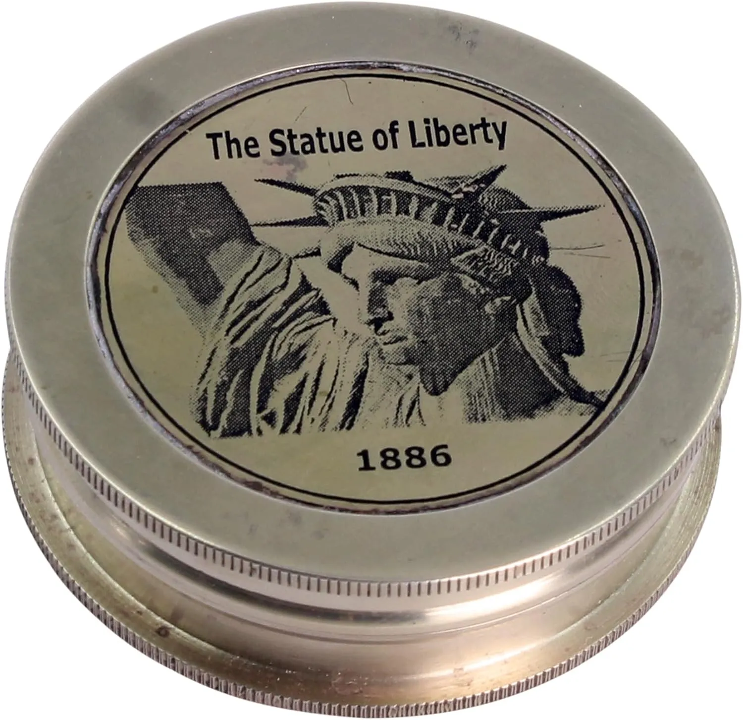 Antique Brass Finish Pocket Compass, 2.3 Inch Compass The Statue of Liberty 1886 Item, Robert Frost Poem, Unique