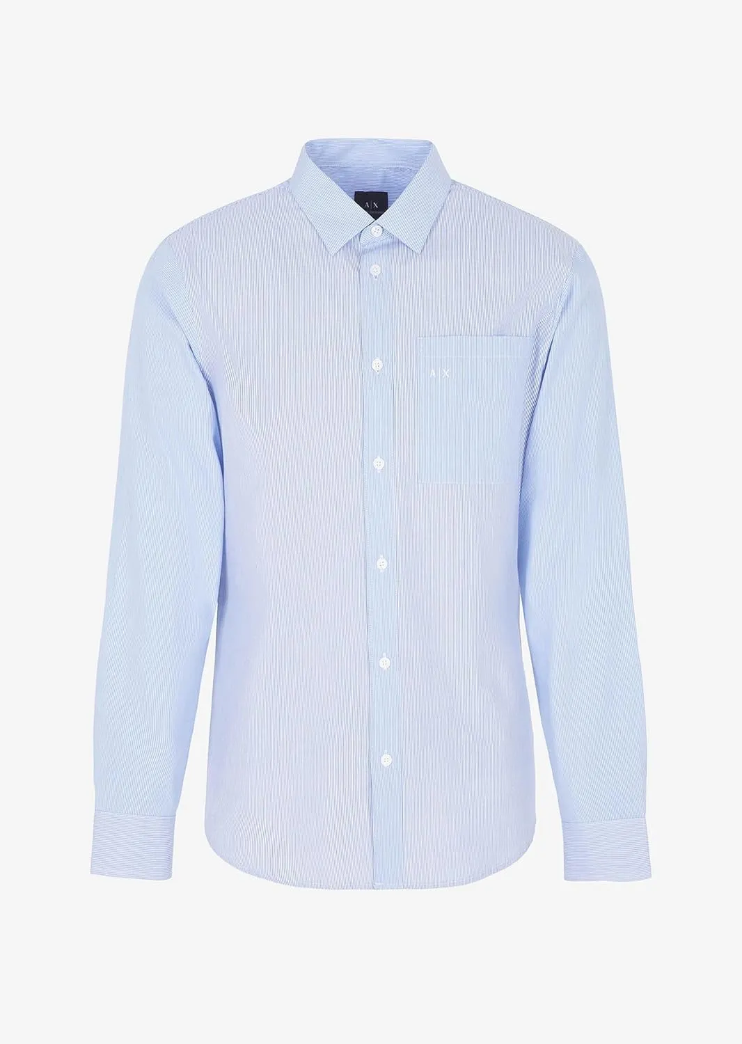 Armani Exchange Men's Regular Fit Yard Dyed Multi Striped Long Sleeve Button Down Woven Shirt