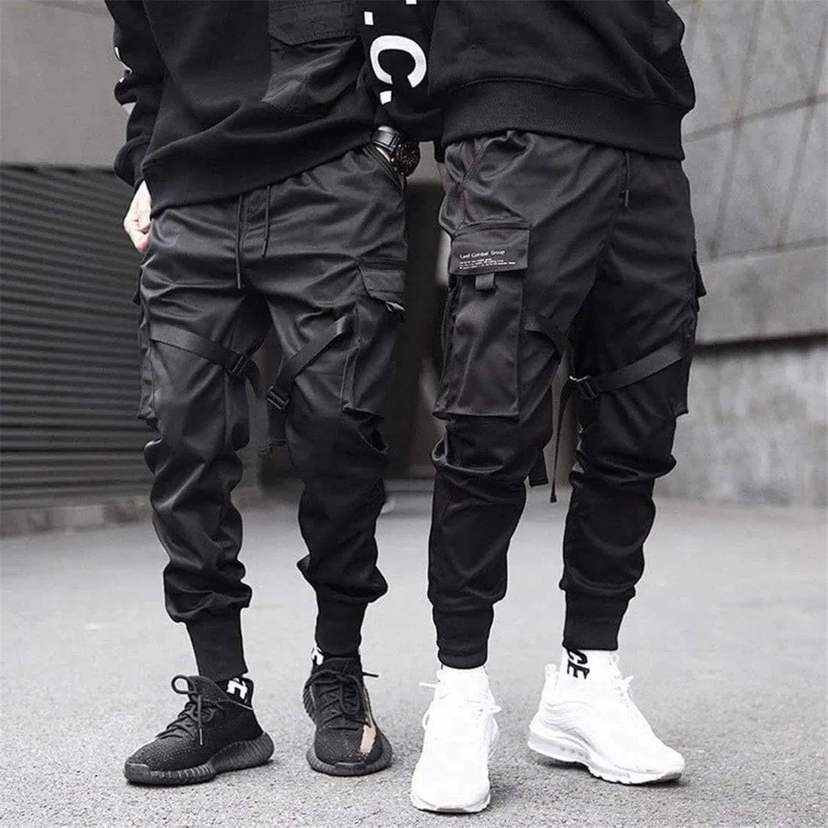 Astellarie Mens Casual Pants Multi-Pockets Fashion Cargo Joggers Gym Drawstring Long Pants