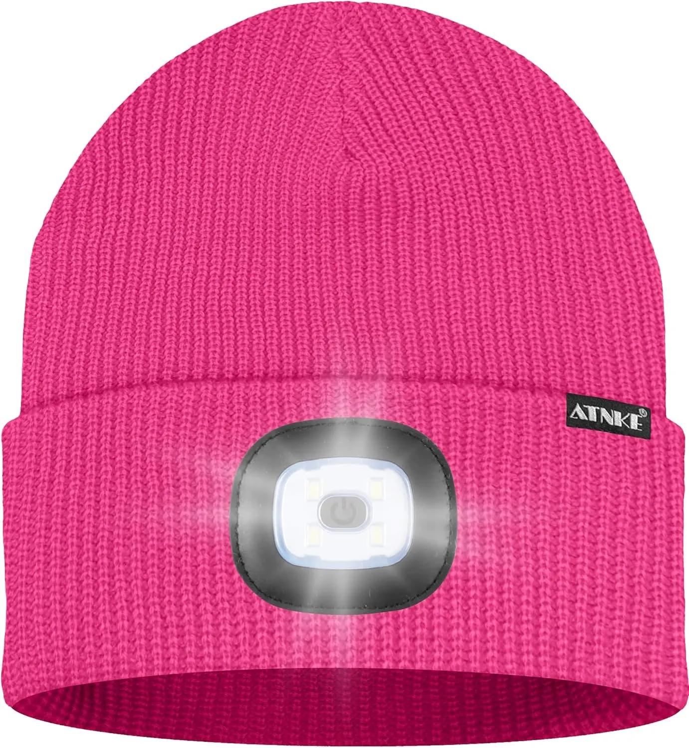 ATNKE LED Beanie with The Light, Unisex USB Rechargeable 4 LED Running Headlamp Bright Caps Gifts for Men Dad and Women