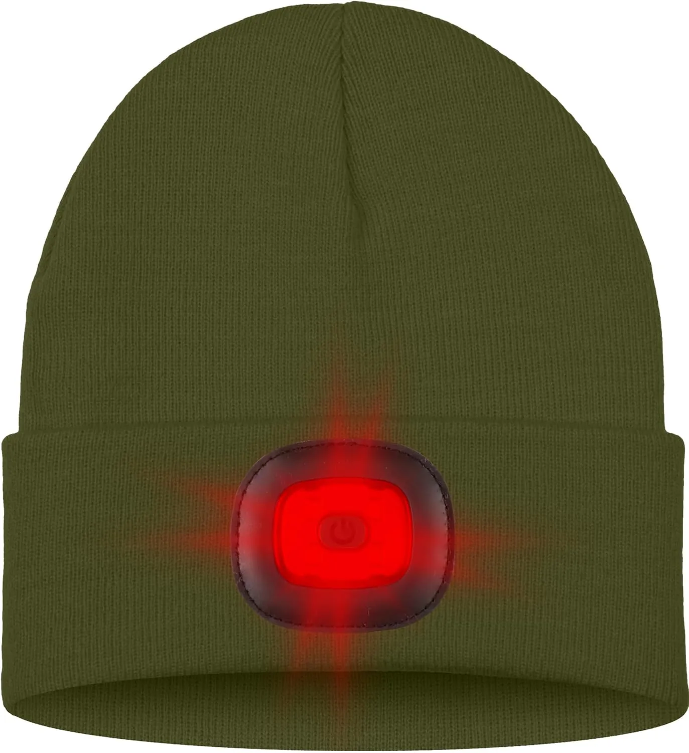 ATNKE LED Lighted Beanie Hat,USB Rechargeable 8 LED Red Glow Flashing Alarm Running Headlamp Cap Gifts for Men and Women