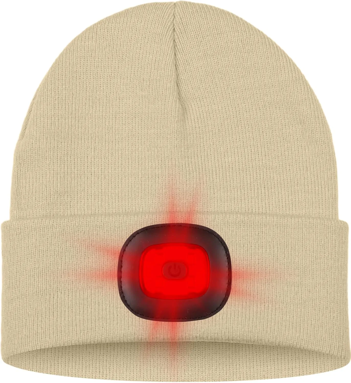 ATNKE LED Lighted Beanie Hat,USB Rechargeable 8 LED Red Glow Flashing Alarm Running Headlamp Cap Gifts for Men and Women