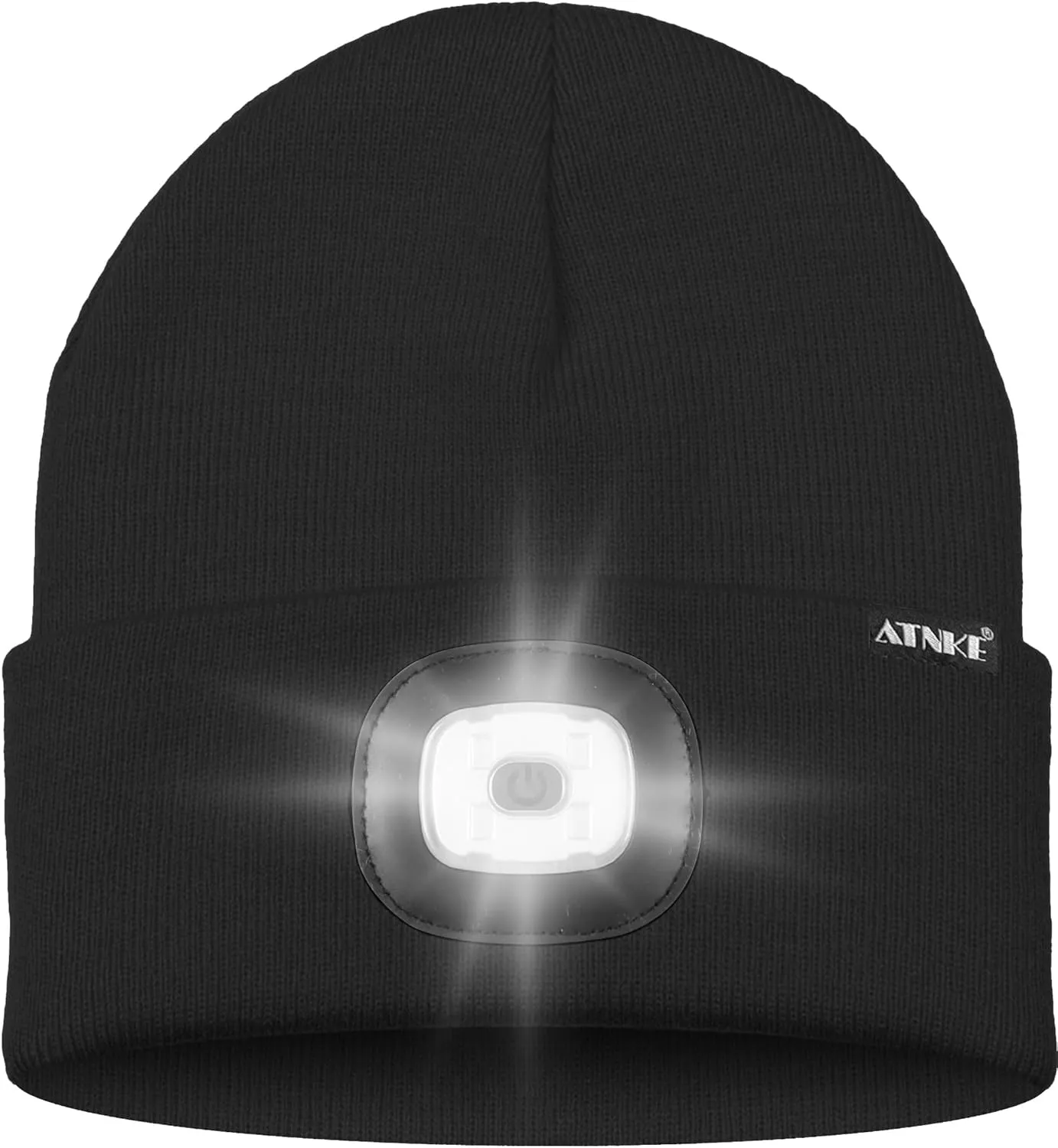 ATNKE LED Lighted Beanie Hat,USB Rechargeable 8 LED Red Glow Flashing Alarm Running Headlamp Cap Gifts for Men and Women