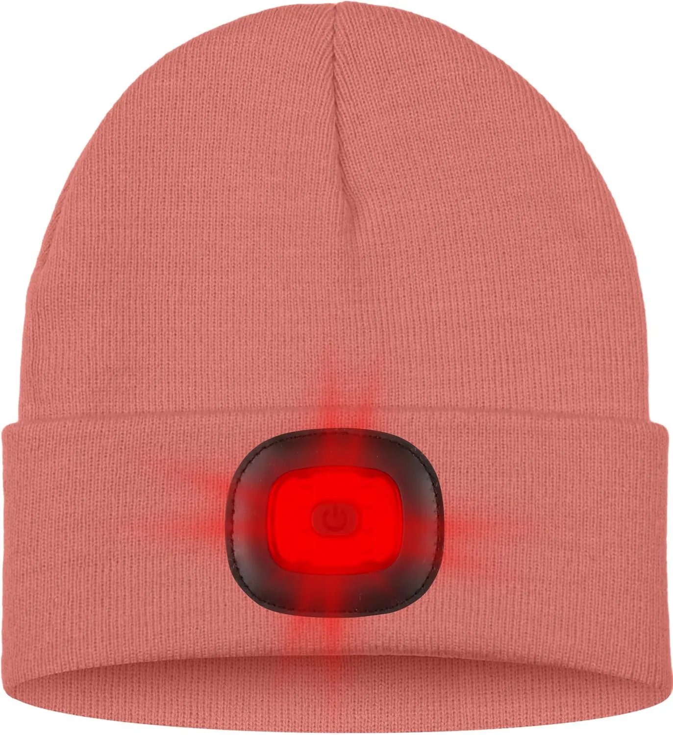 ATNKE LED Lighted Beanie Hat,USB Rechargeable 8 LED Red Glow Flashing Alarm Running Headlamp Cap Gifts for Men and Women