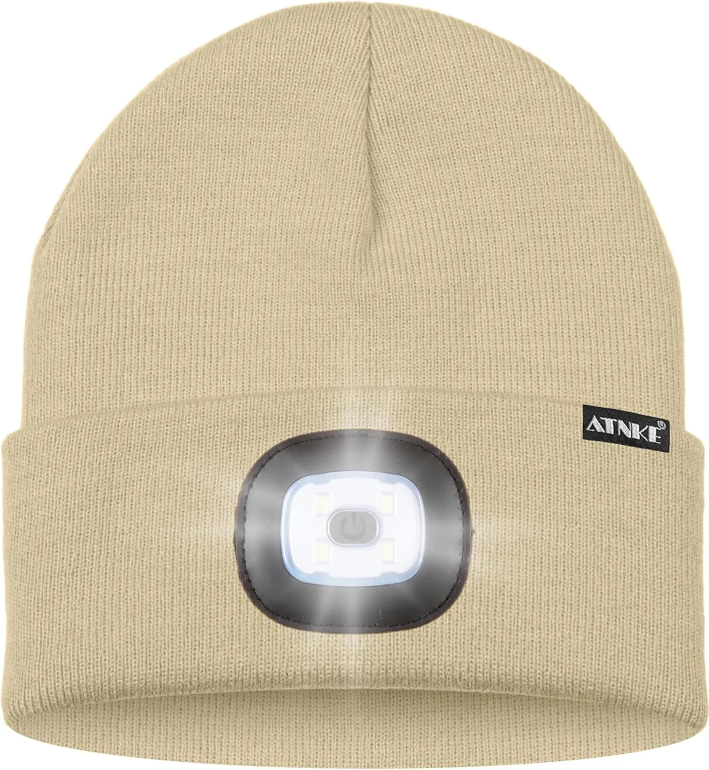 ATNKE LED Lighted Beanie Hat,USB Rechargeable 8 LED Red Glow Flashing Alarm Running Headlamp Cap Gifts for Men and Women
