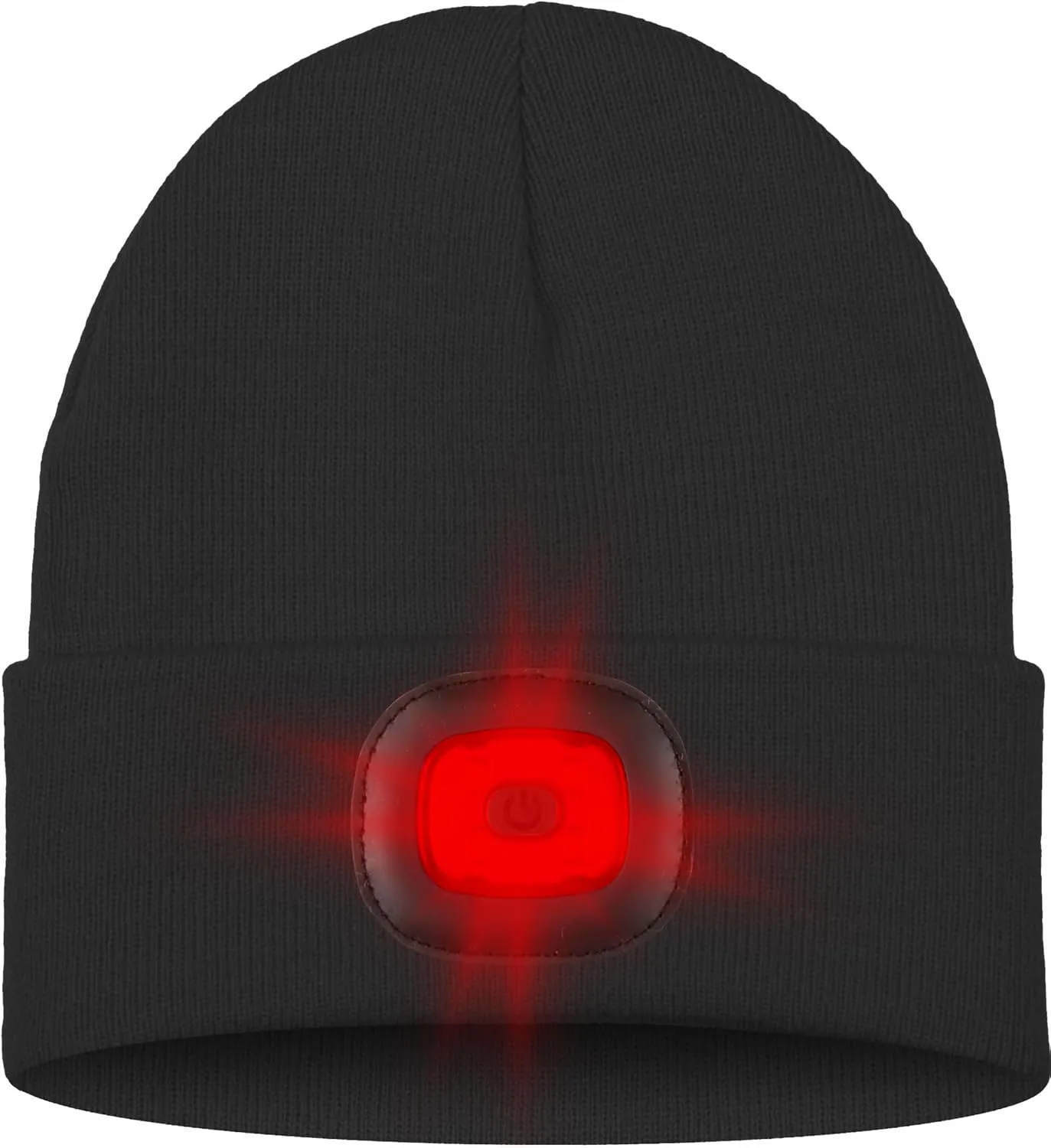 ATNKE LED Lighted Beanie Hat,USB Rechargeable 8 LED Red Glow Flashing Alarm Running Headlamp Cap Gifts for Men and Women