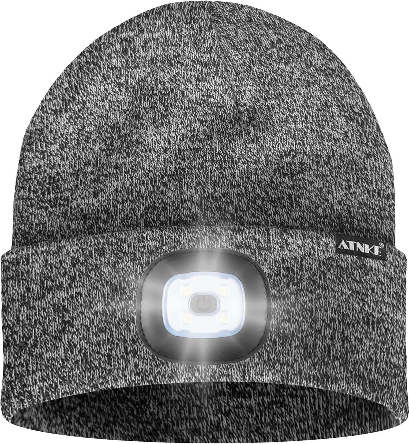 ATNKE LED Lighted Bluetooth Beanie Hat,USB Rechargeable 4 LED Wireless Music Running Headlamp Cap Gift for Men and Women
