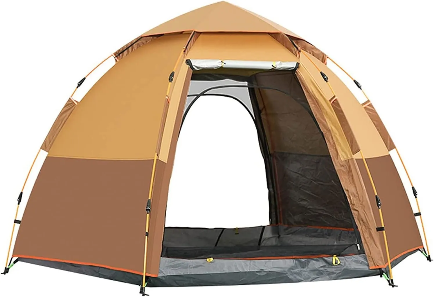 Automatic Tent 3-4 Person Ultralight Instant Family Camping Tent-Dome Double Layer Hexagonal Pop Up Tent Waterproof Sun Shelter with Carry Bag for Outdoor Sports Camping Hiking Travel