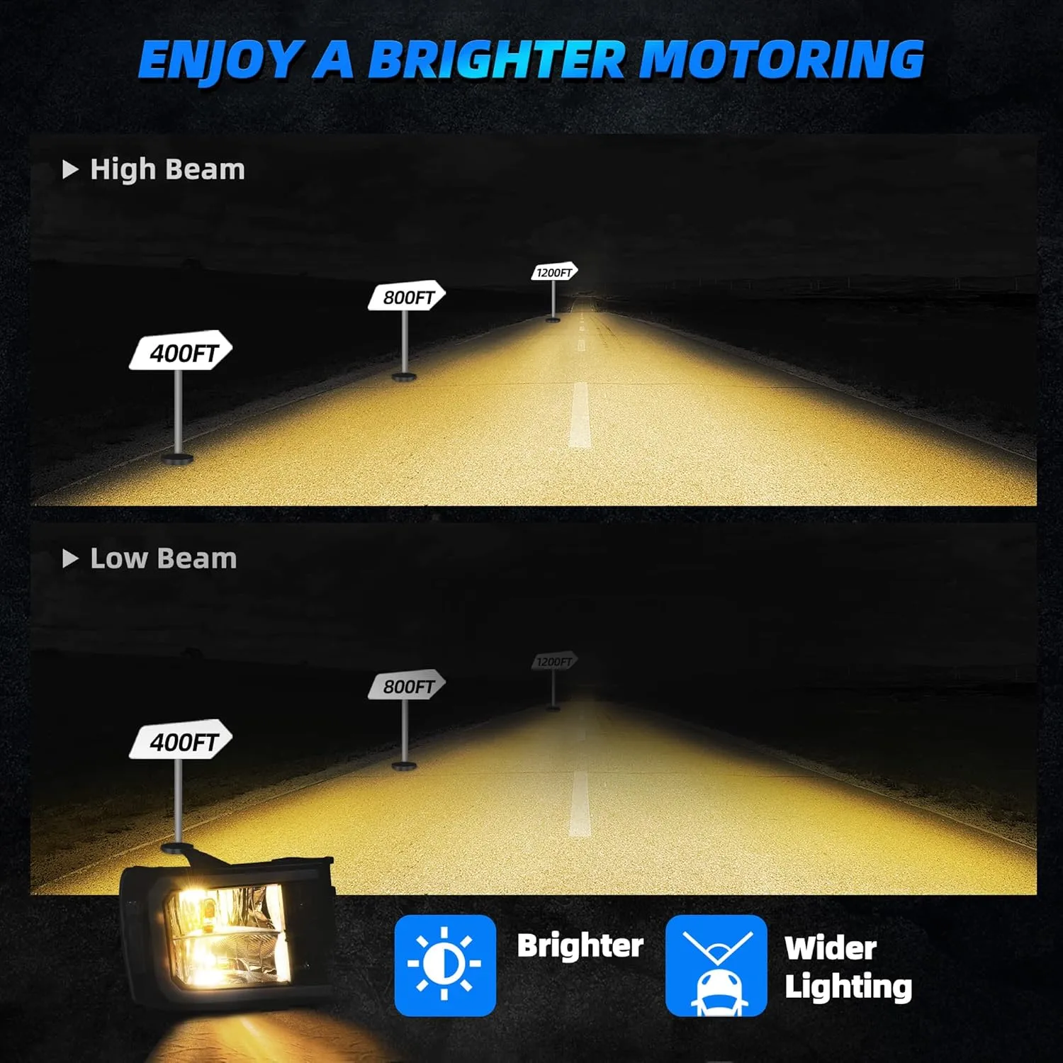AUTOSAVER88 LED DRL Headlights Assembly Compatible with 2007-2013 GMC Sierra 1500/2007-2014 GMC Sierra 2500 HD/Sierra 3500 HD (Not fit classic models) Headlamp Black Housing Clear Lens