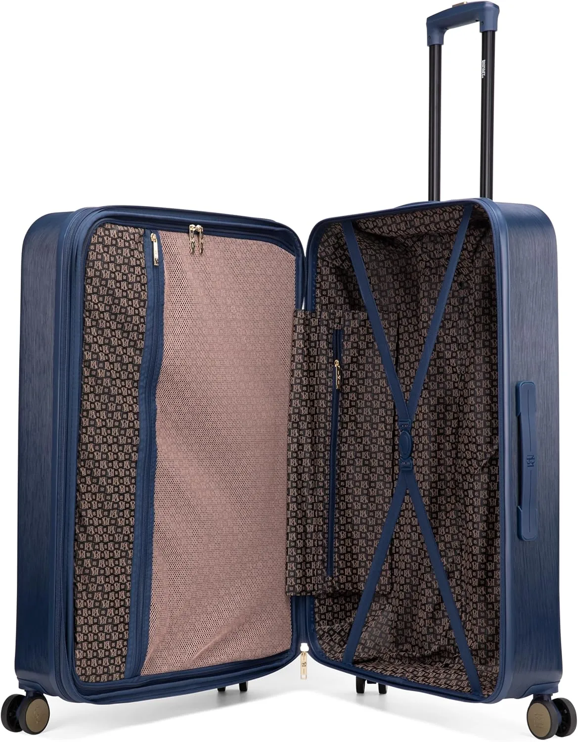 Badgley Mischka Diamond Hard Expandable Spinner Luggage Set (3 Piece) (Navy)
