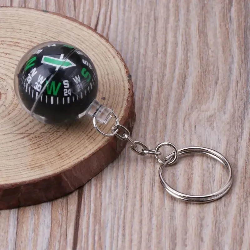 Ball Keychain Liquid Filled Compass - Essential for Hiking, Camping, and Outdoor Survival