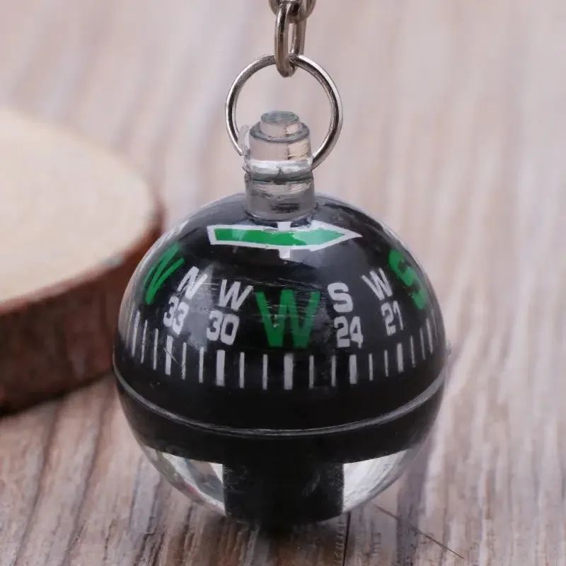 Ball Keychain Liquid Filled Compass - Essential for Hiking, Camping, and Outdoor Survival