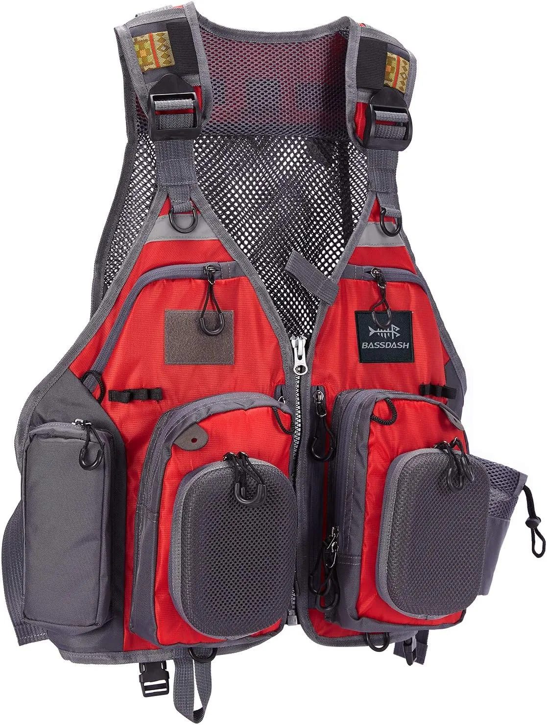 BASSDASH Fly Fishing Vest Multi Pocket Waistcoat Adjustable Size Gifts for Men Women