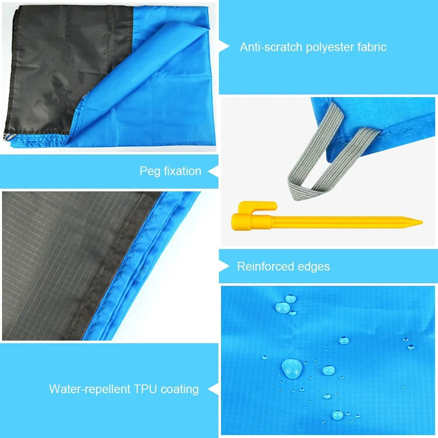 Beach Blankets 200x210cm Pocket Picnic Waterproof Beach Mat Sand Free Blanket Camping Outdoor Tent Folding Cover Bedding(Orange)