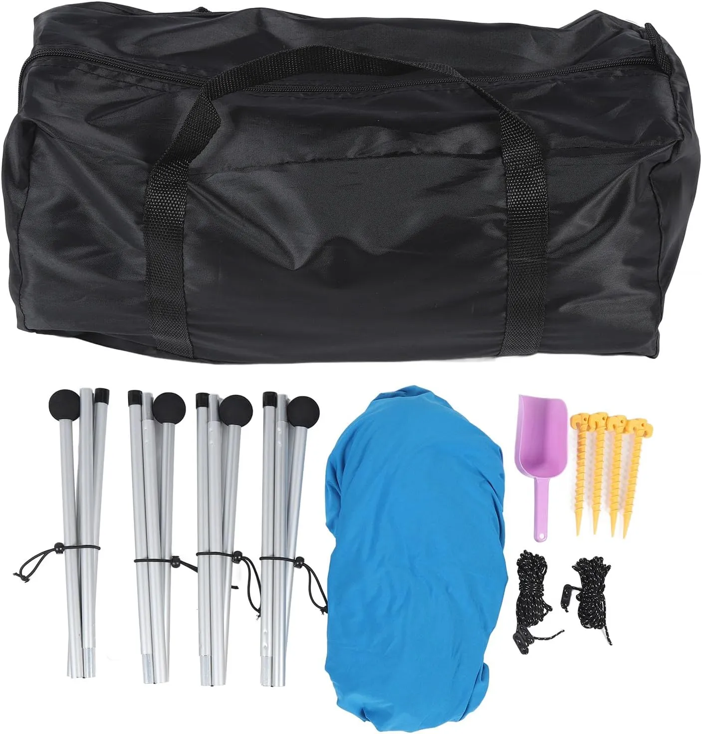 Beach Canopy, Beach Tent Sun Shelter 4 Poles Windproof with Carry Bag for Picnics (210 * 200 * 150CM)