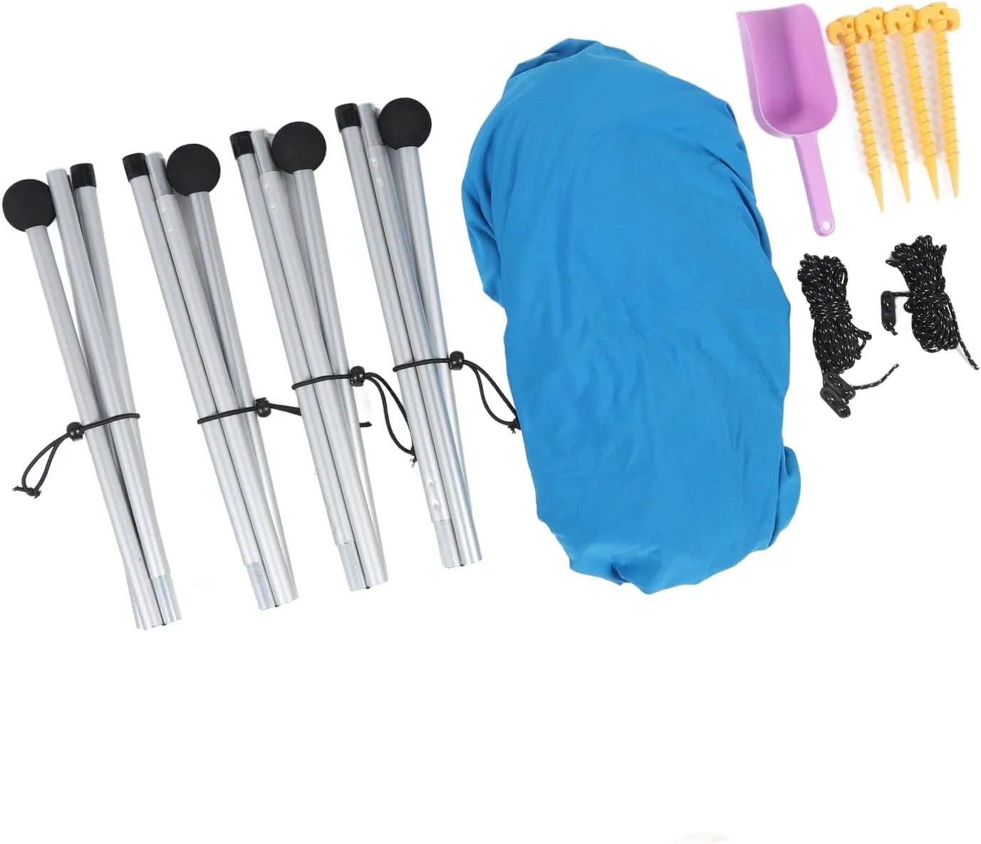 Beach Canopy, Beach Tent Sun Shelter 4 Poles Windproof with Carry Bag for Picnics (210 * 200 * 150CM)