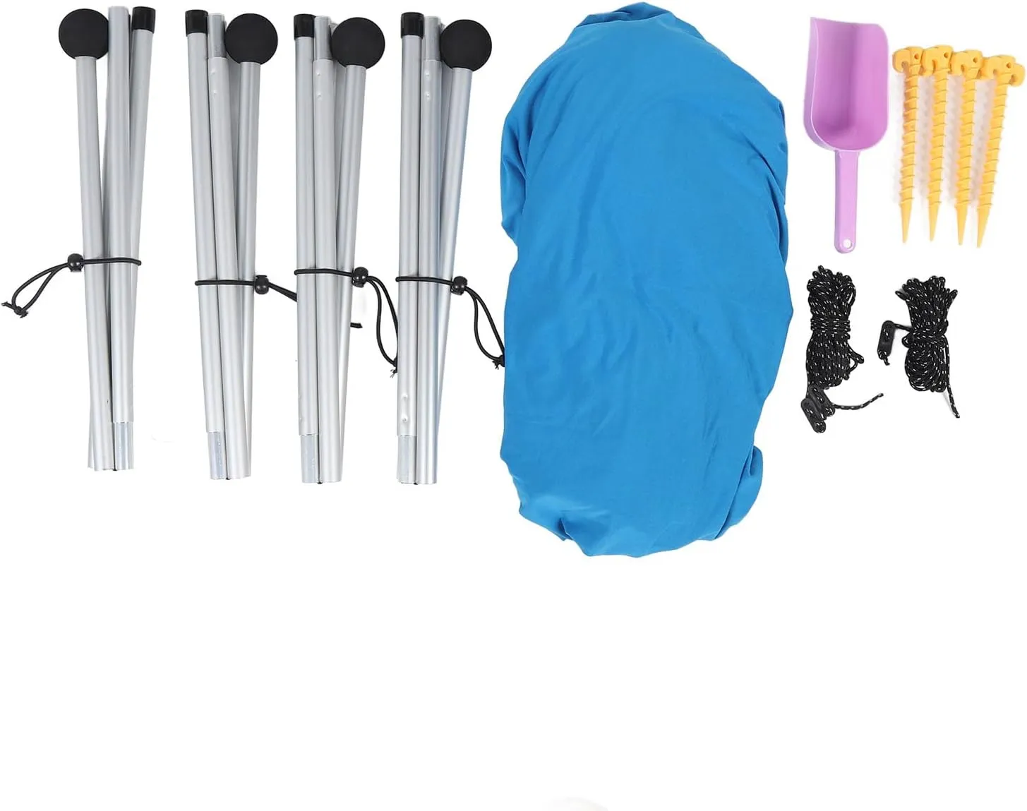 Beach Canopy, Beach Tent Sun Shelter 4 Poles Windproof with Carry Bag for Picnics (210 * 200 * 150CM)