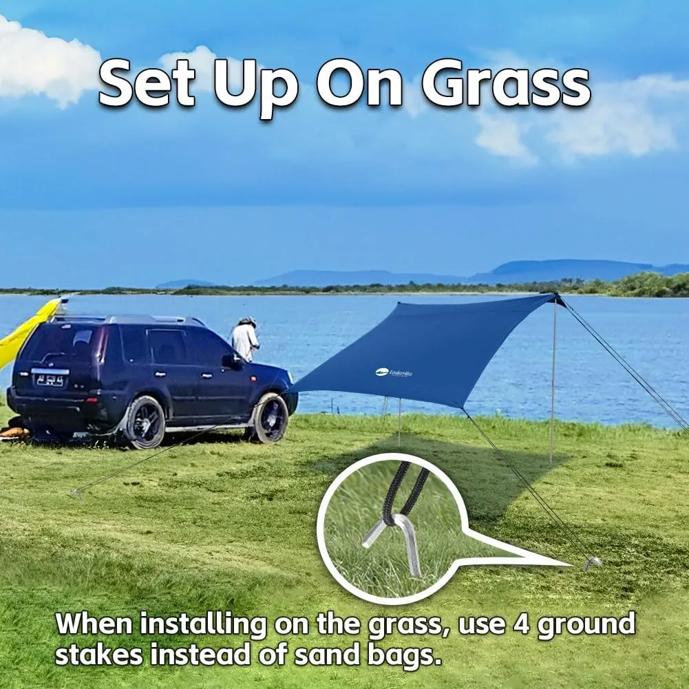 Beach Shade Tent, Portable Easy Pop Up Beach Canopy, UPF50  Sun Protection Shelter, Windproof & Water Resistant, Perfect for Family